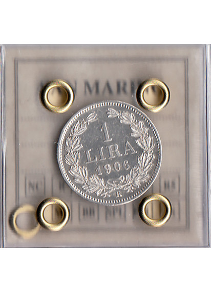 1906 1 Lira argento San Marino  Fdc Sigillata Periziata